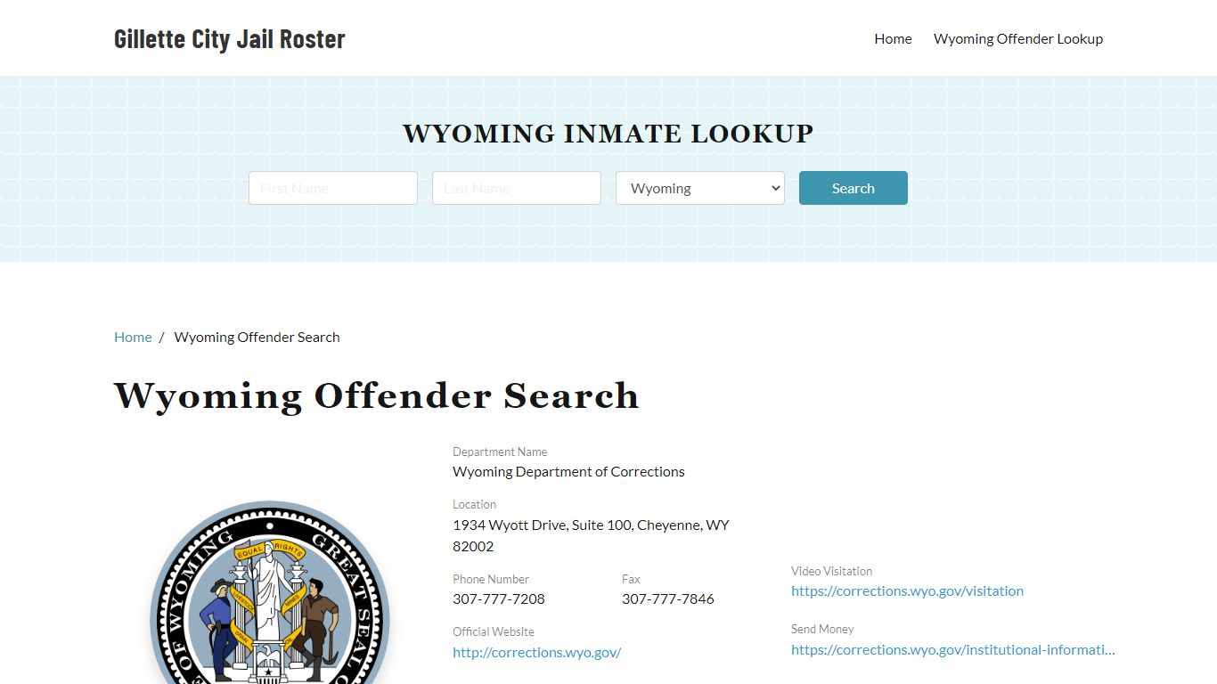 Wyoming Offender Lookup, City Jail Records Search